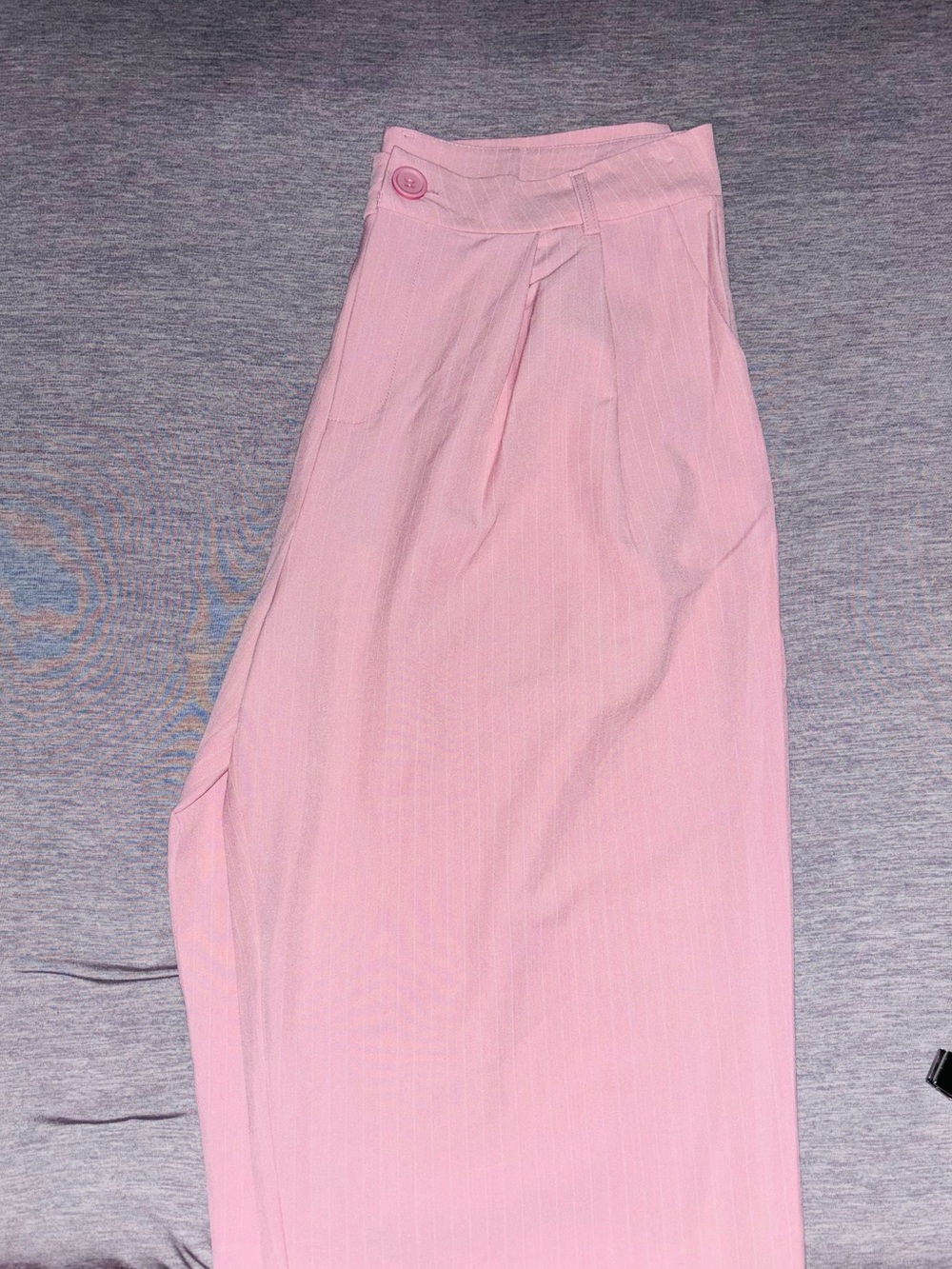 Fashion Nova Blush Pink Pinstripe Wide-Leg Trousers - Picture 4 of 5